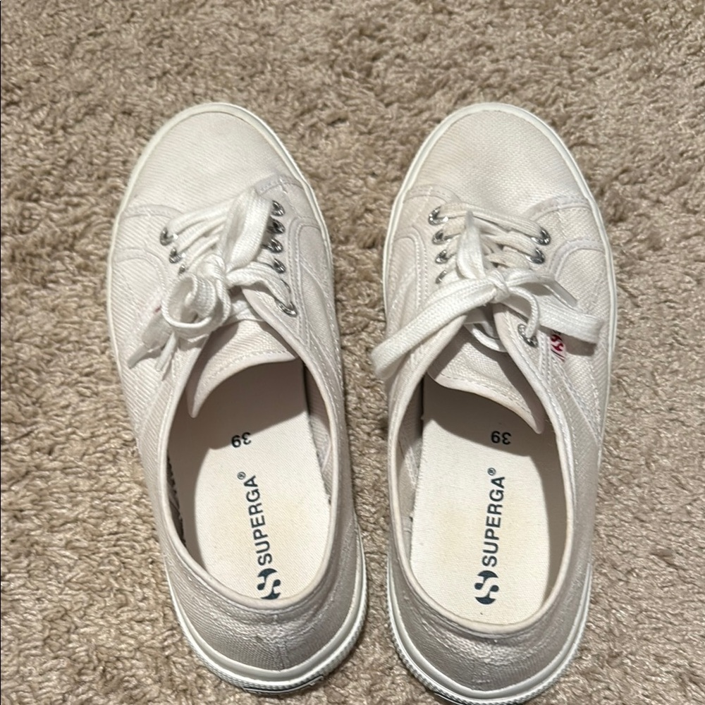 Superga 2750 White Canvas Sneakers Casual Low-Top